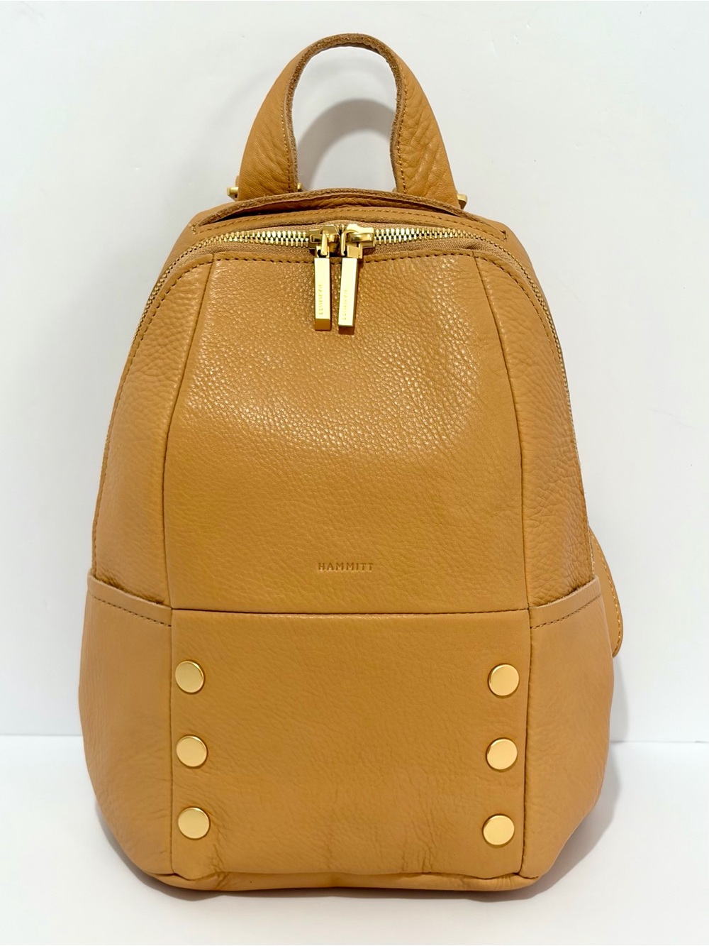 HAMMITT Hunter Medium Leather Backpack In Barley Tan With Brushed Gold